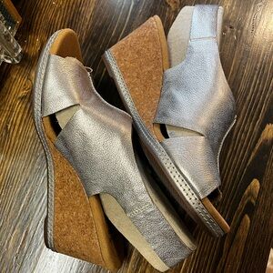 Clarks Metallic Wedge Sandals